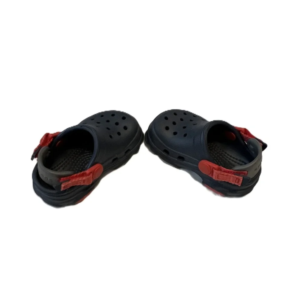 Crocs Kids Classic All-Terrain Clog Navy Red Adjustable Strap Shoes Size C4